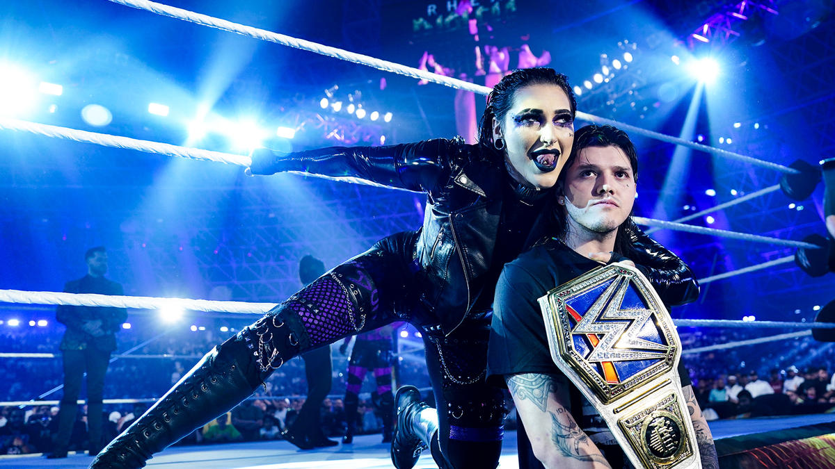 Rhea Ripley reacts to Max Caster’s rap at AEW Double or Nothing