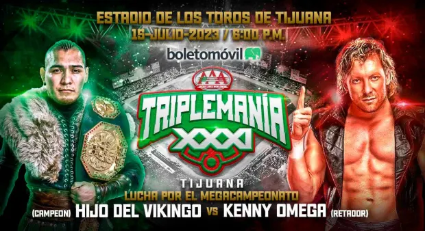El Hijo del Vikingo defeats Kenny Omega at AAA Triplemania Tijuana