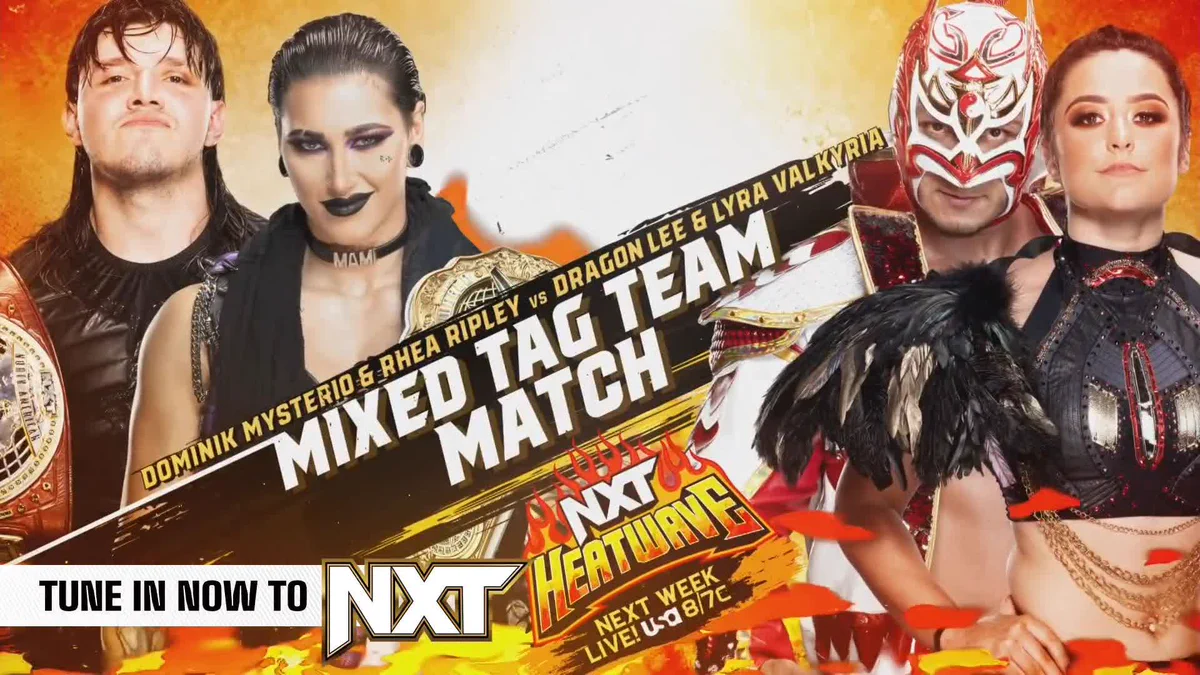 Dominik Mysterio & Rhea Ripley vs. Dragon Lee & Lyra Valkyria set for NXT Heatwave