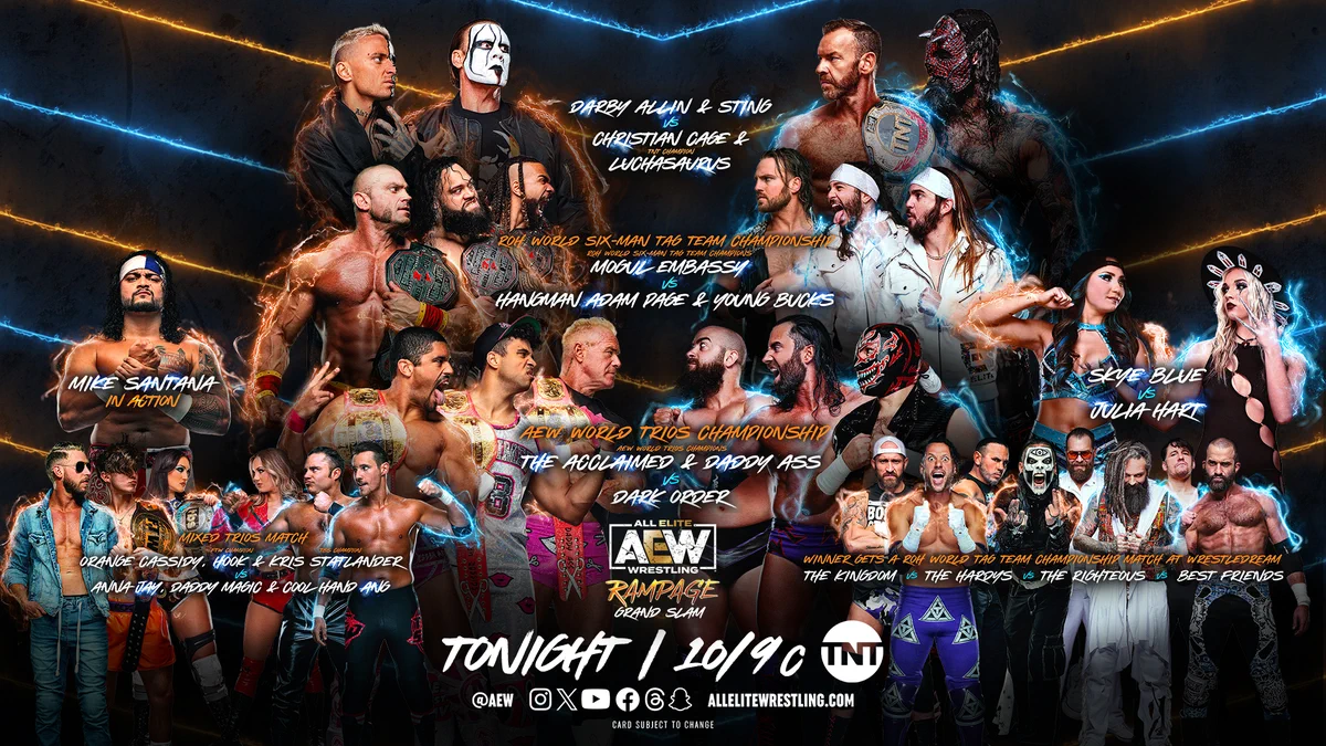 AEW Rampage Grand Slam live results: Sting & Darby Allin vs. Christian & Luchasaurus