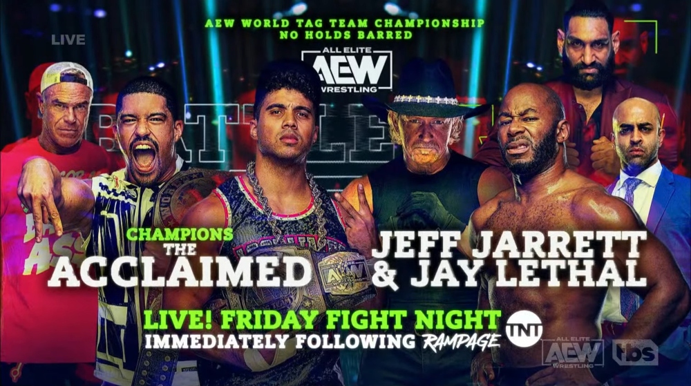 No holds barred Tag Team title match set for AEW Battle of the Belts V