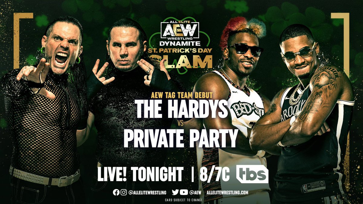 The Hardys to make AEW in-ring debut on Dynamite: St. Patrick’s Day Slam