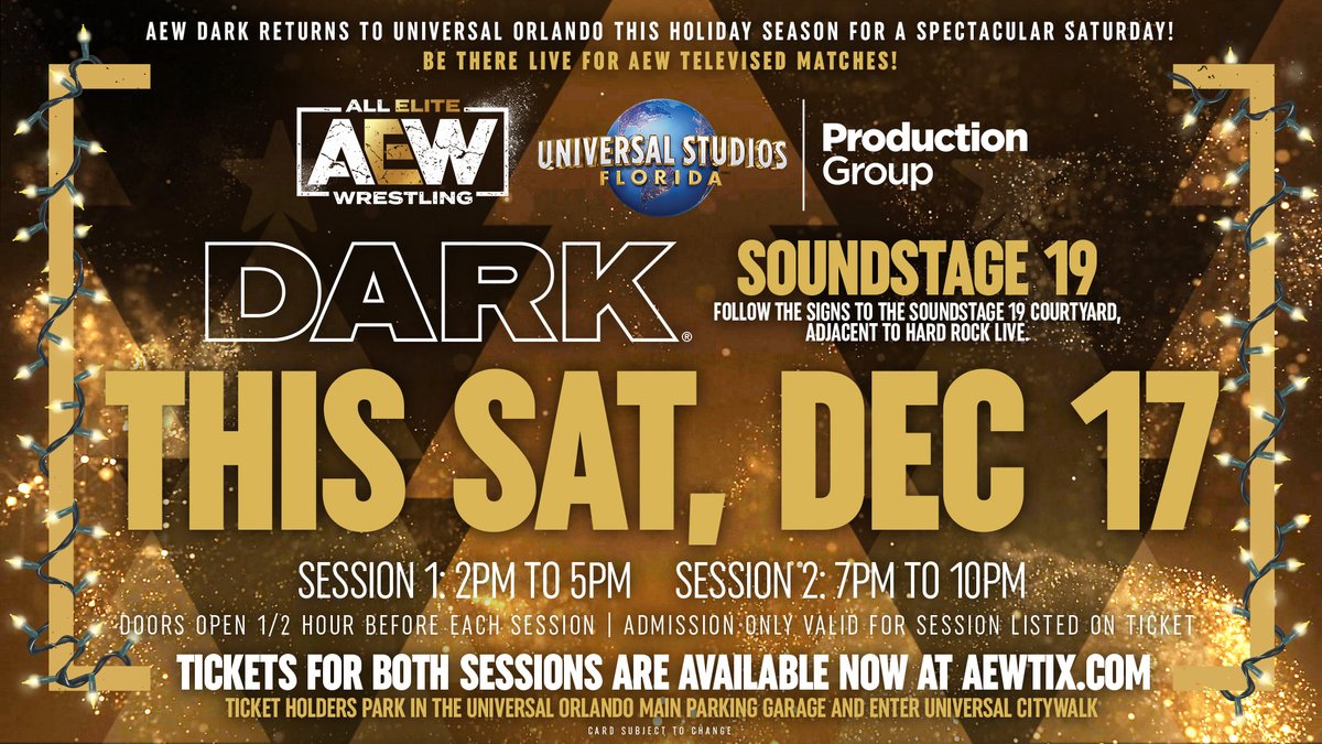 AEW returning to Universal Studios for Dark tapings