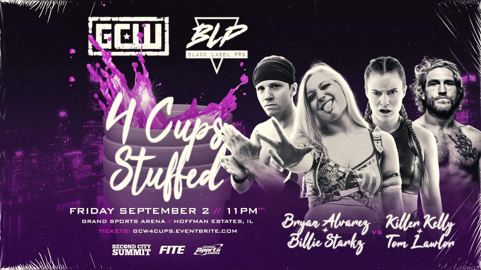 Bryan Alvarez & Billie Starkz vs. Tom Lawlor & Killer Kelly set for GCW/BLP 4 Cups Stuffed