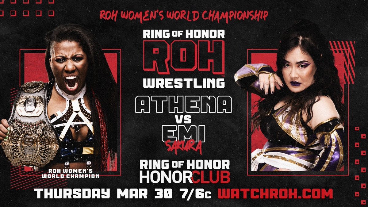 Ring of Honor TV live results: Athena vs. Emi Sakura, Vikingo in action