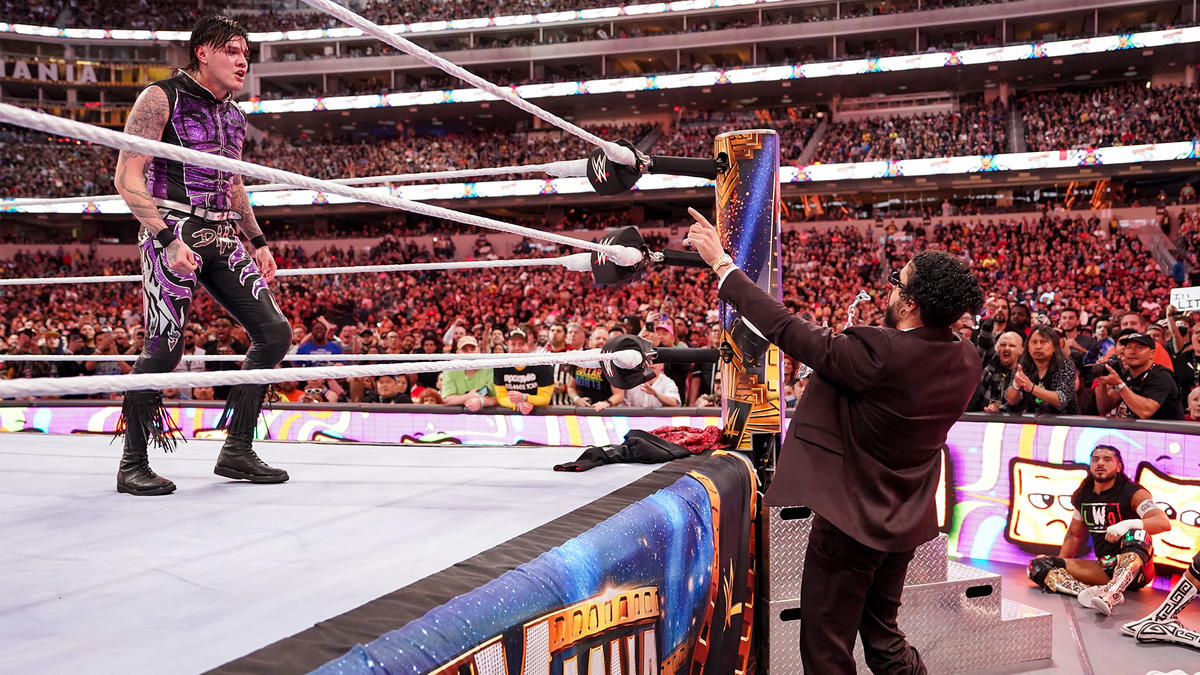 Bad Bunny put through a table on WWE Raw