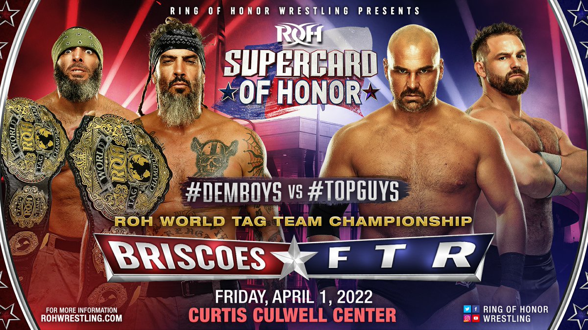 The Briscoes vs. FTR tag title match official for ROH Supercard of Honor