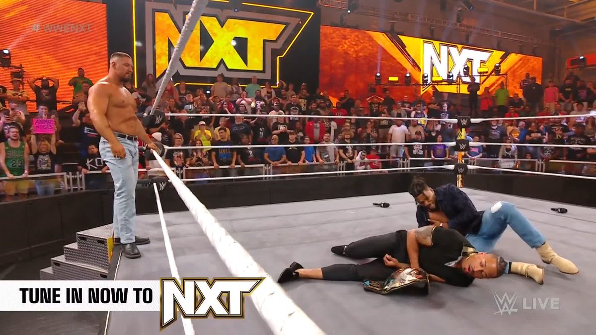 Bron Breakker attacks Carmelo Hayes on WWE NXT