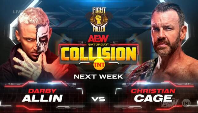 Darby Allin vs. Christian Cage announced for AEW Collision Fight for the Fallen