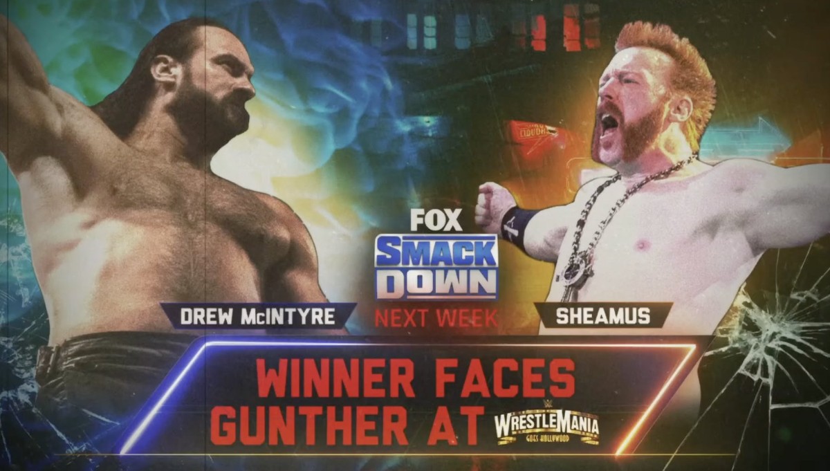 Sheamus vs. Drew McIntyre set for next week’s WWE SmackDown
