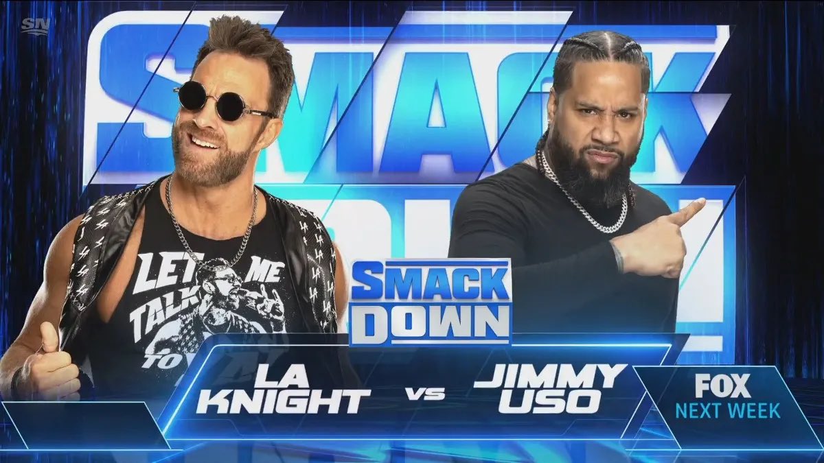 LA Knight vs. Jimmy Uso set for next WWE SmackDown