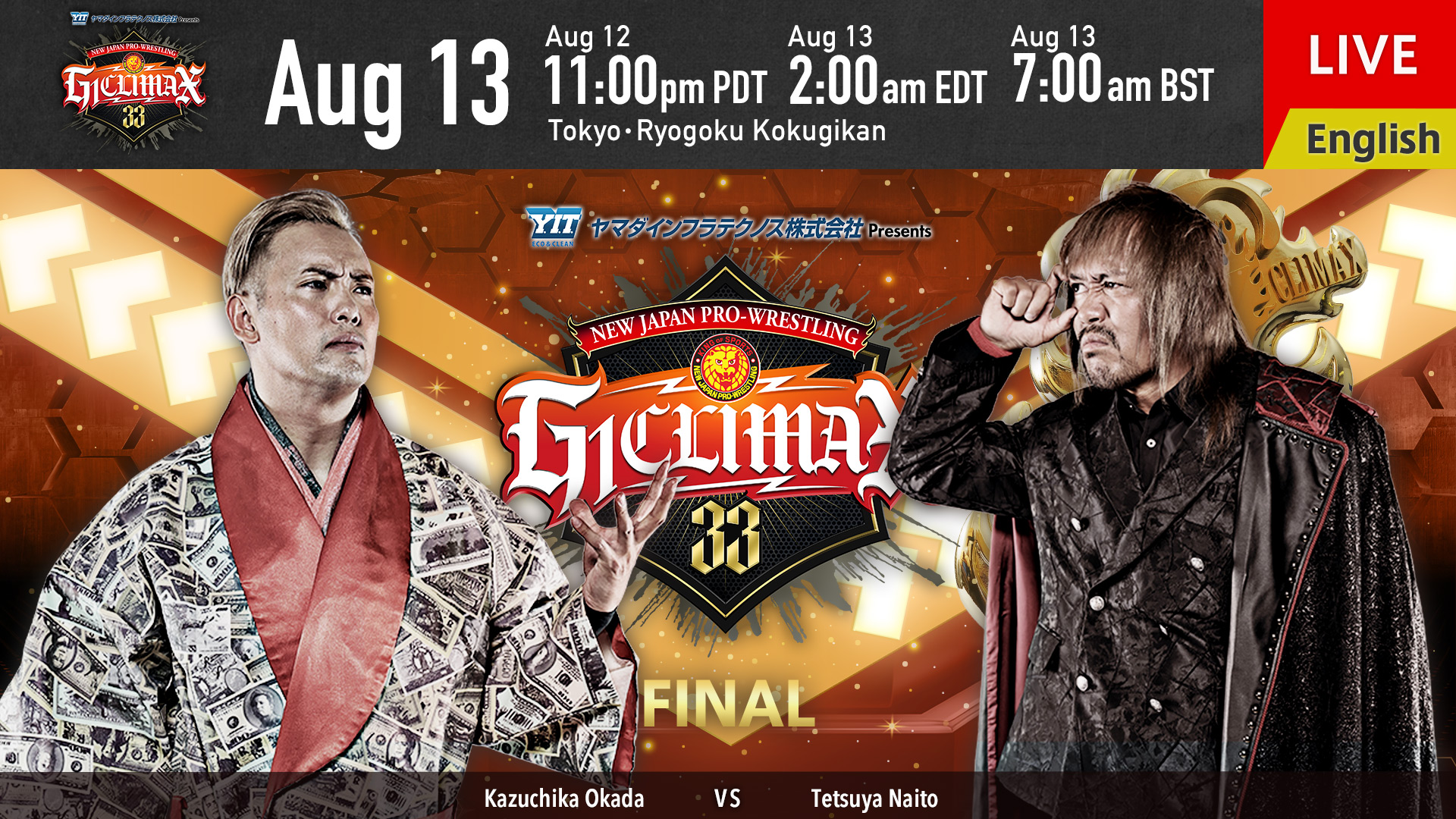 NJPW G1 Climax 33 finals live results: Okada vs. Naito