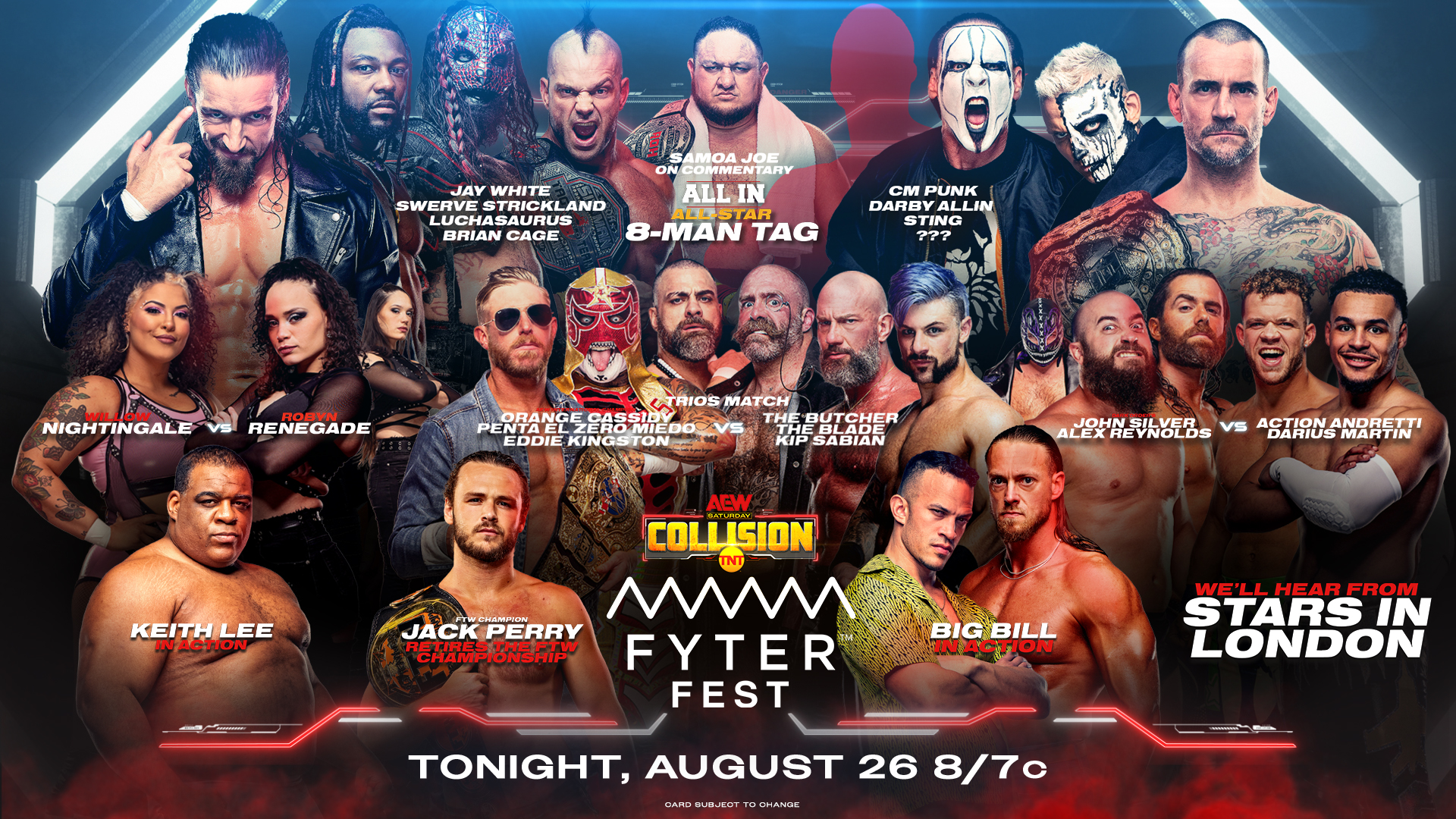 AEW Collision live results: CM Punk & Sting team up in all star eight-man tag match