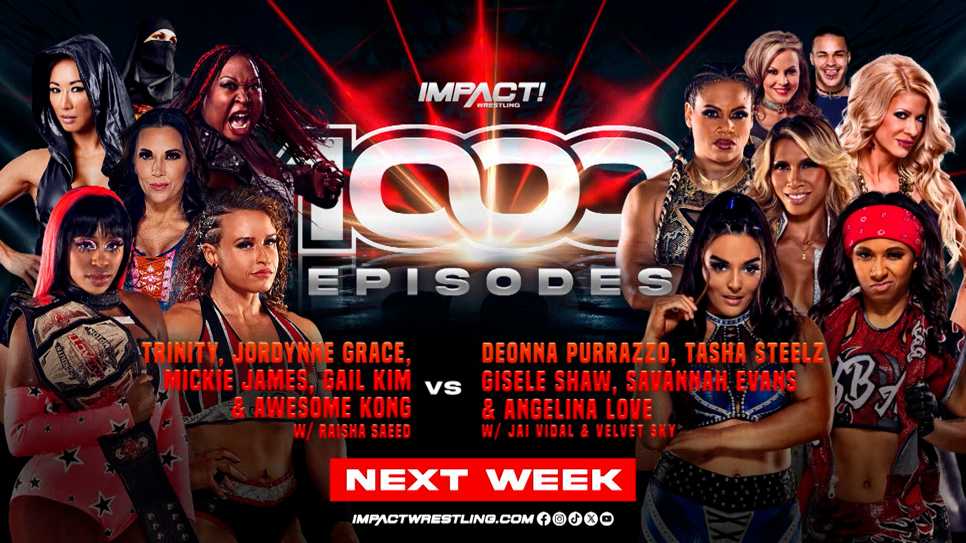 10-Knockouts tag, Ultimate X match set for Impact Wrestling 1000 night two
