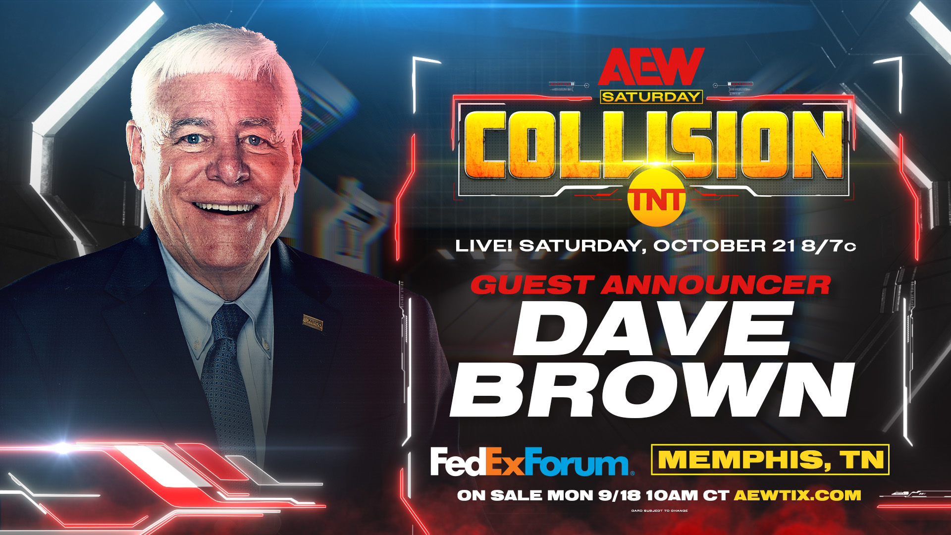 Legendary announcer Dave Brown set for AEW Collision in Memphis