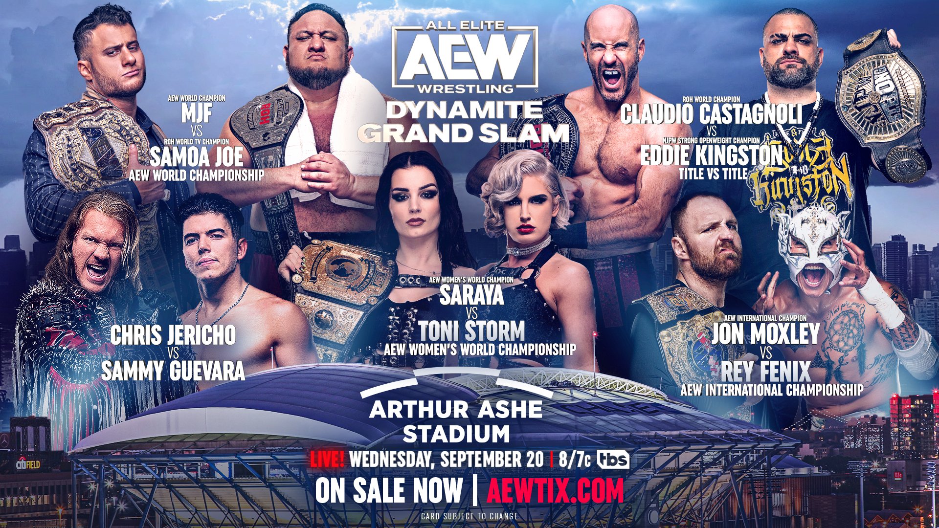 AEW Dynamite Grand Slam live results: MJF vs. Samoa Joe World title match