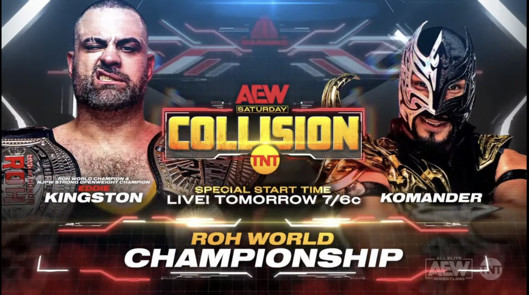 ROH World title match, Adam Copeland promo official for AEW Collision