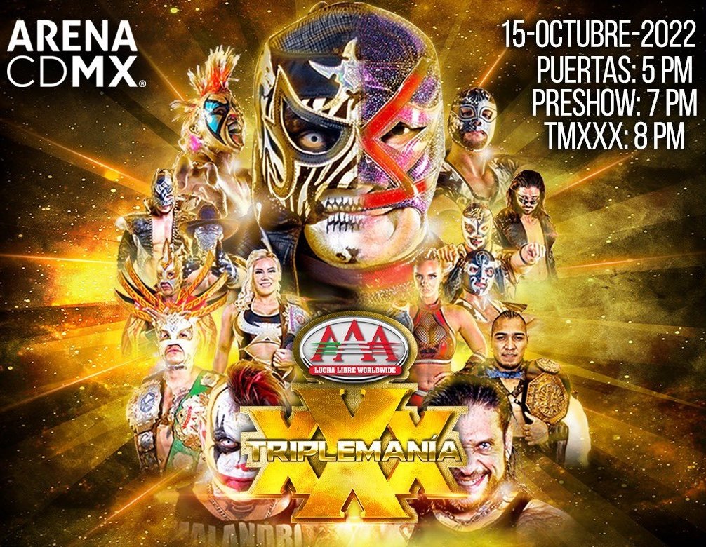 AAA Triplemania XXX live results: Vikingo vs. Fenix Mega title match