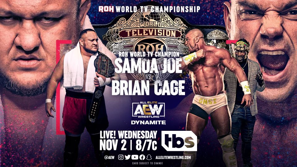 Samoa Joe vs. Brian Cage ROH TV title match set for AEW Dynamite