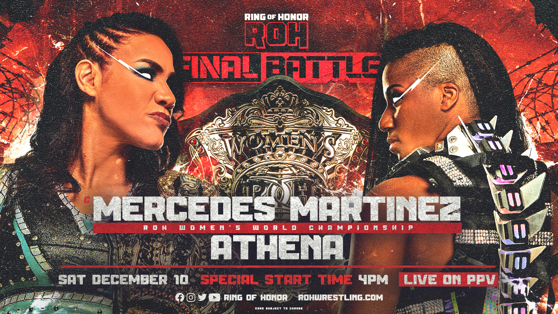 Mercedes Martinez vs. Athena Women’s title match set for ROH Final Battle