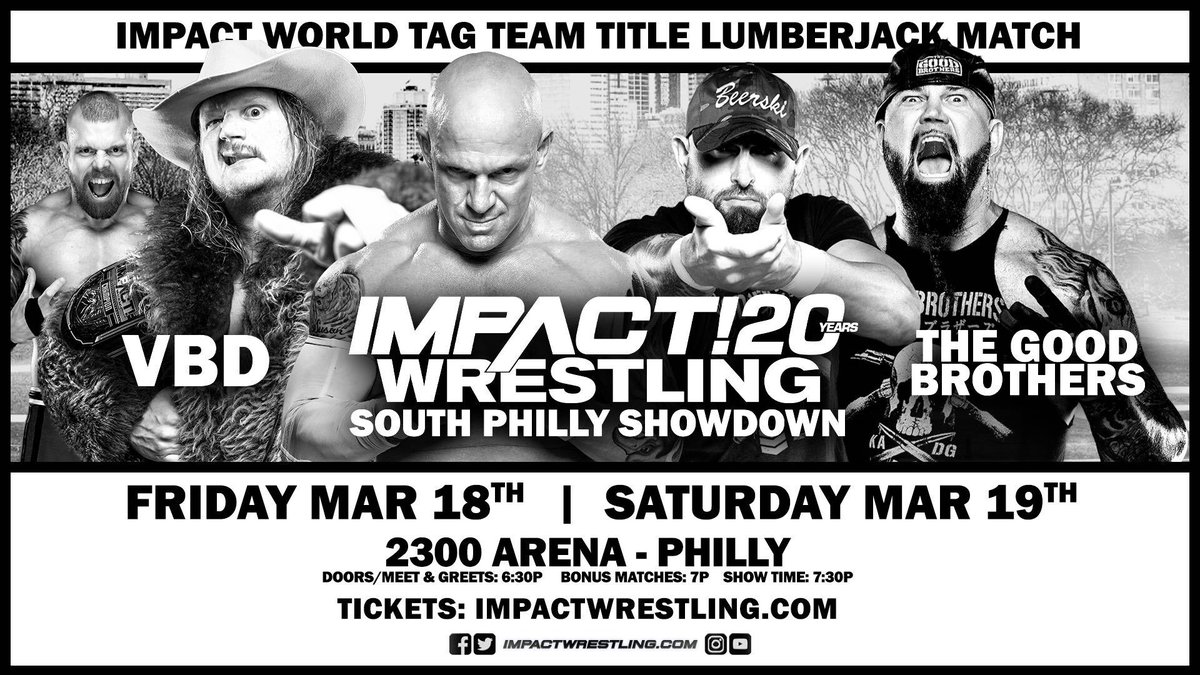 Tag Team title lumberjack match announced for Impact TV tapings