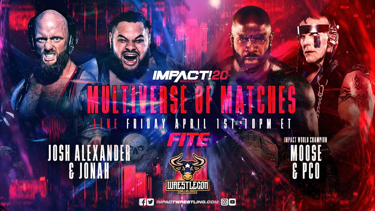 Moose & PCO vs. Josh Alexander & JONAH set for Impact Multiverse of Matches
