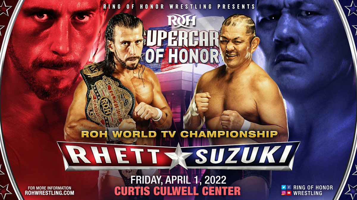 Rhett Titus vs. Minoru Suzuki ROH TV title match set for Supercard of Honor
