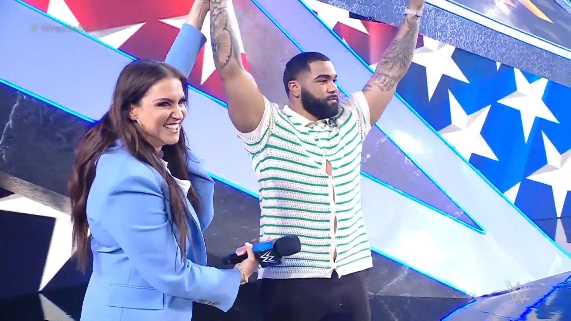 Gable Steveson appears at WWE WrestleMania 38