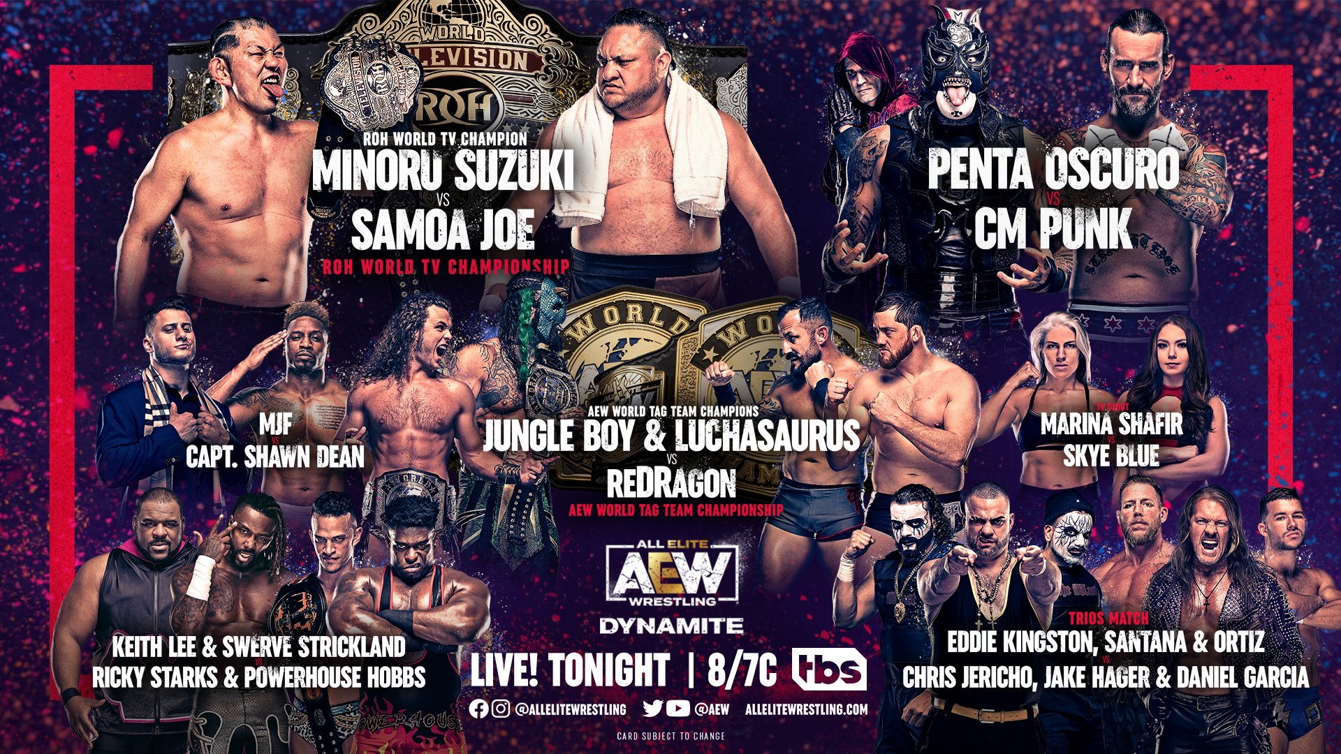 AEW Dynamite live results: Samoa Joe vs. Minoru Suzuki ROH TV title match