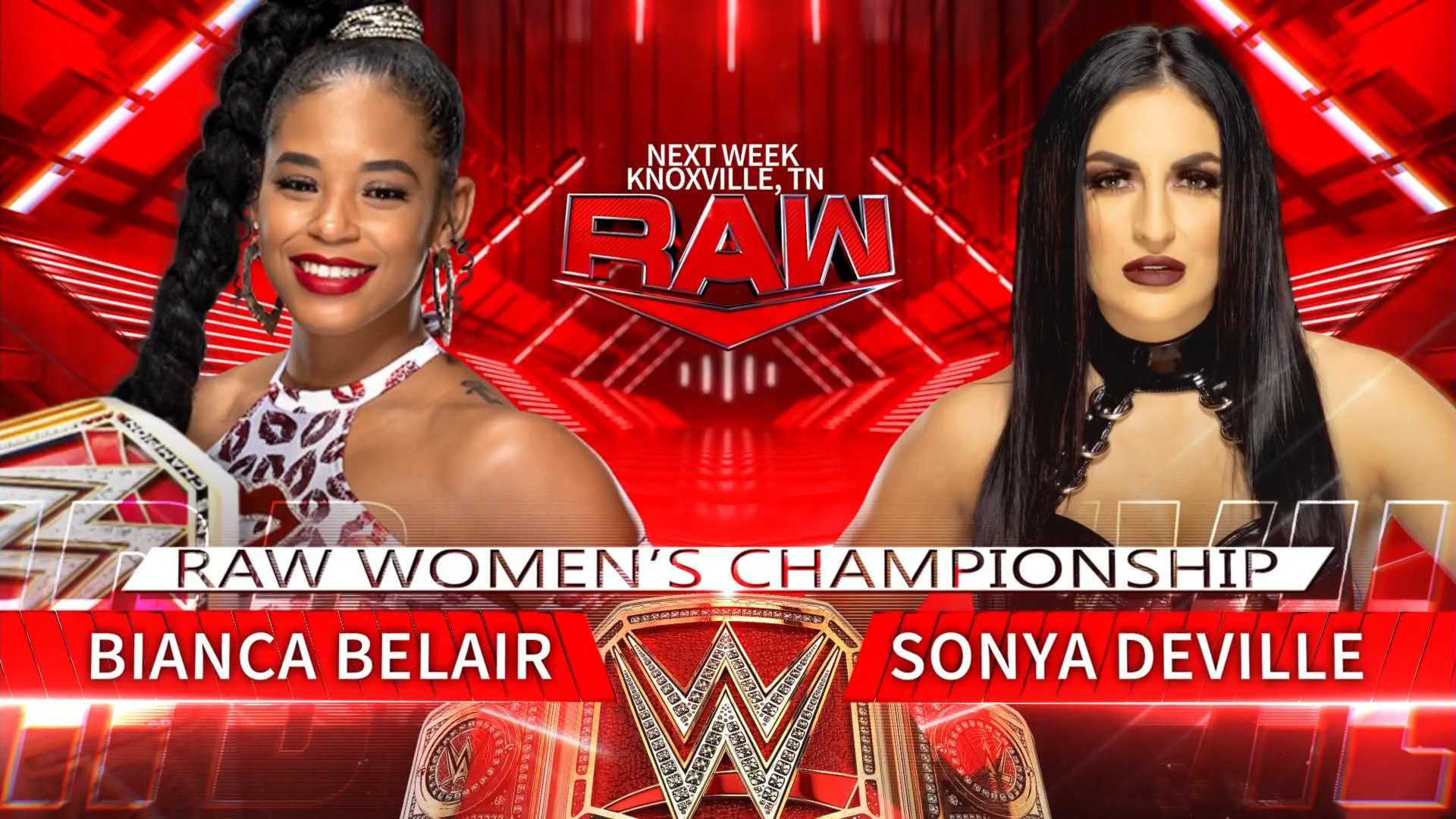 Bianca Belair vs. Sonya Deville Women’s title match set for WWE Raw