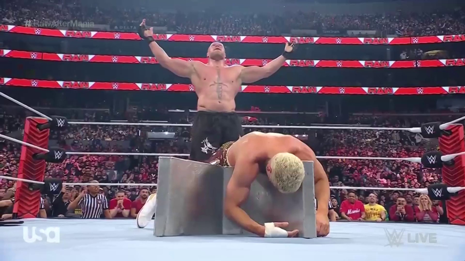 Brock Lesnar destroys Cody Rhodes on WWE Raw after WrestleMania