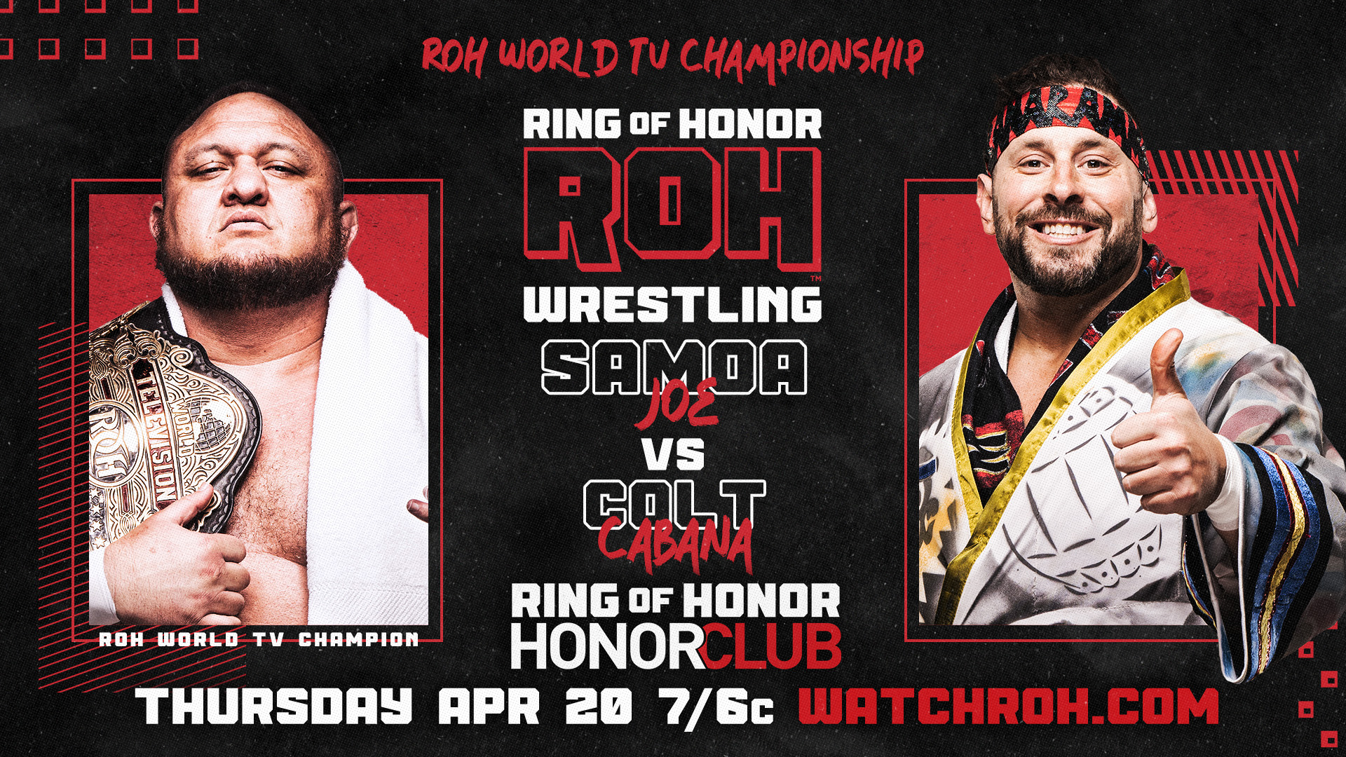 Samoa Joe vs. Colt Cabana TV title match set for ROH TV