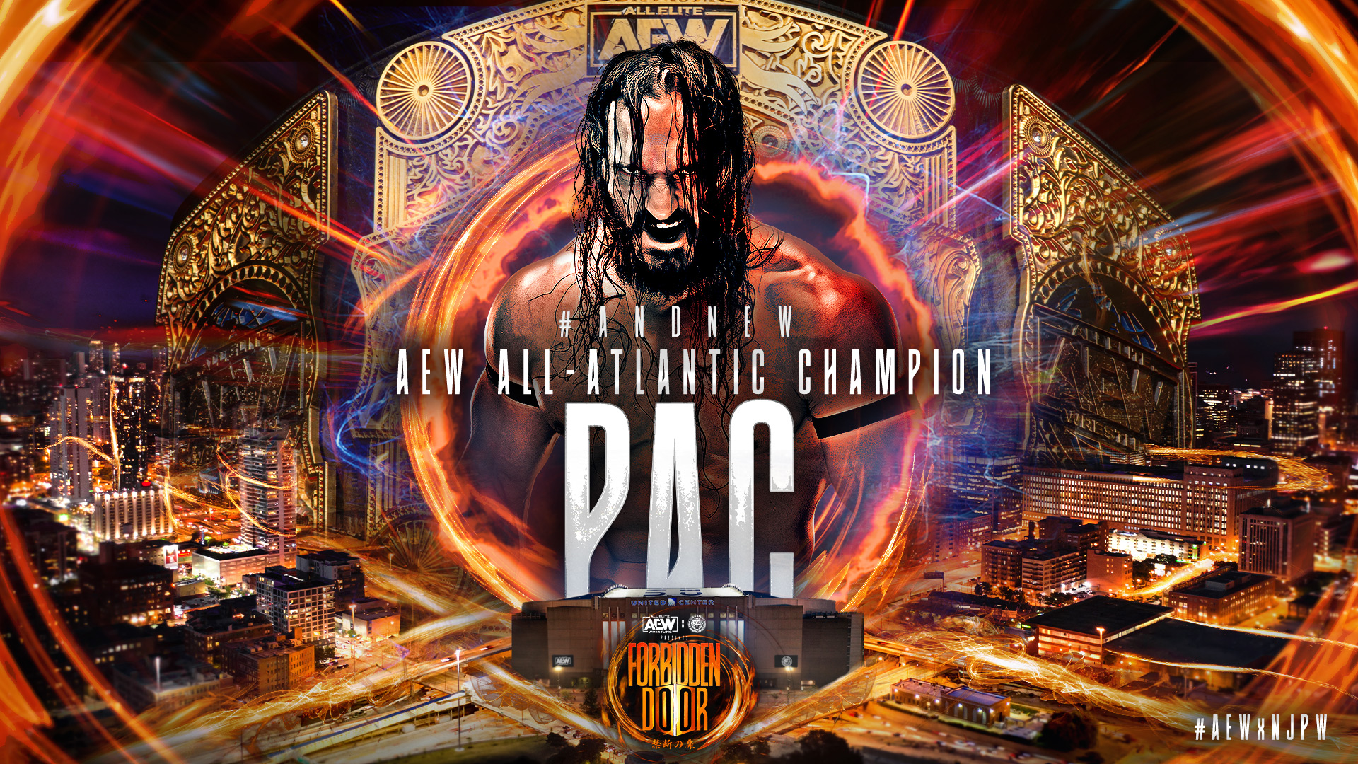 PAC wins All-Atlantic Championship at AEW x NJPW Forbidden Door