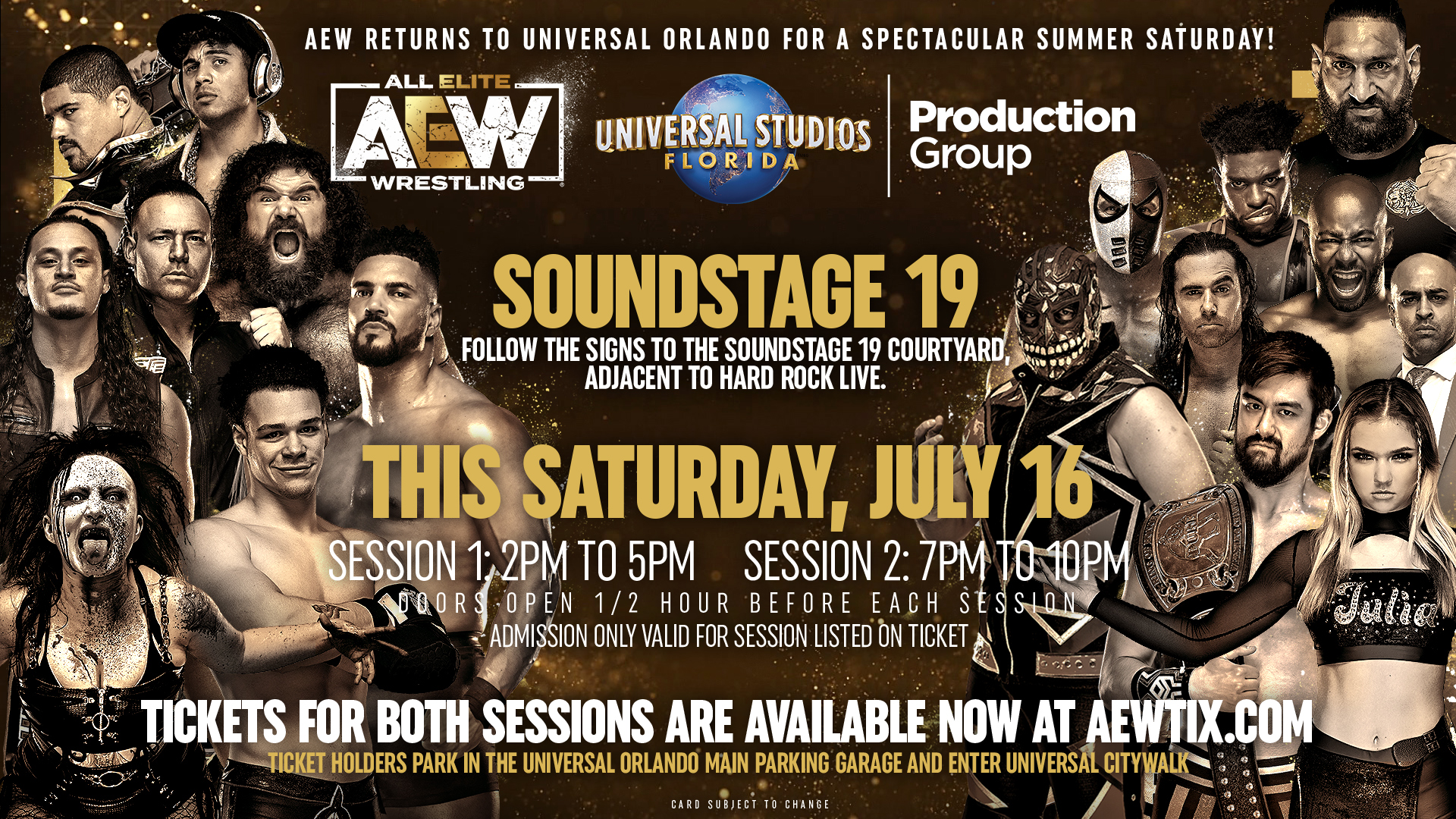 AEW returning to Universal Studios for Dark tapings this Saturday
