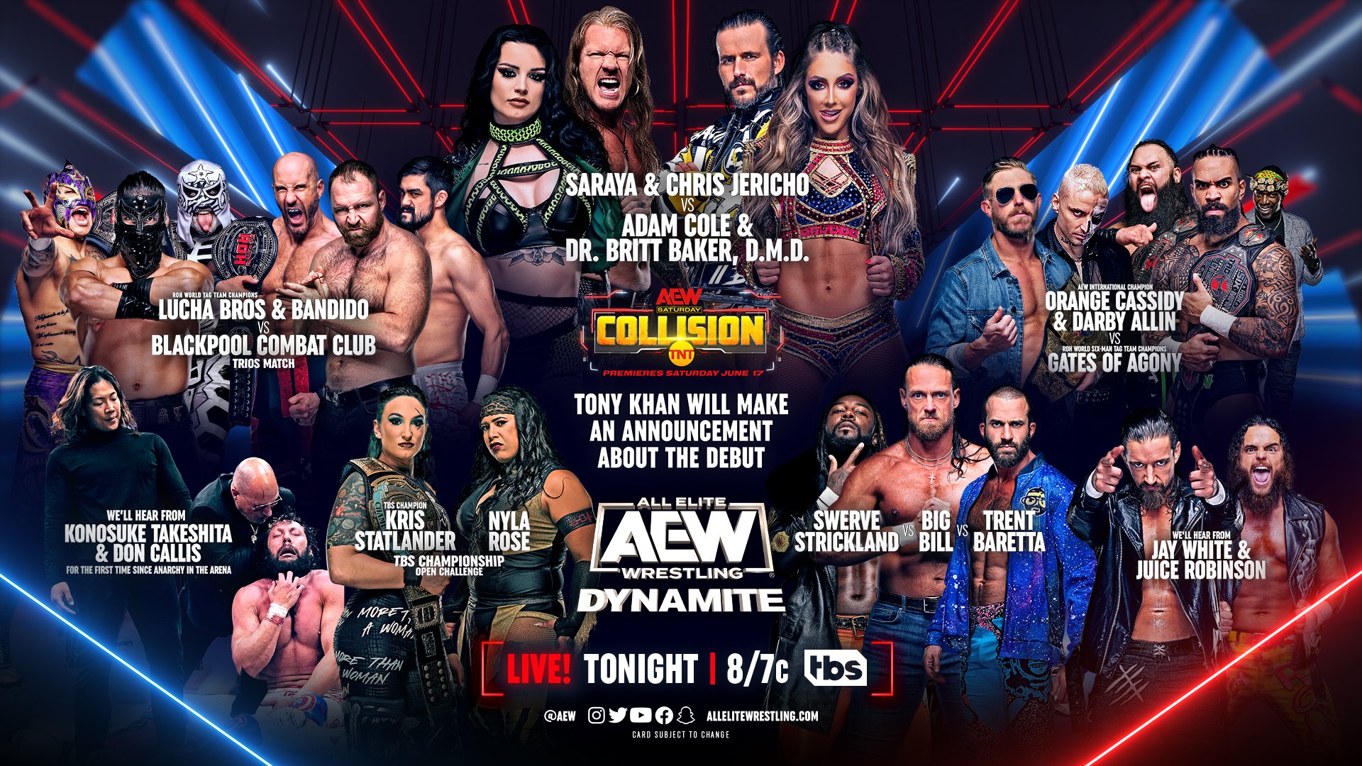 AEW Dynamite live results: Chris Jericho & Saraya vs. Adam Cole & Britt Baker