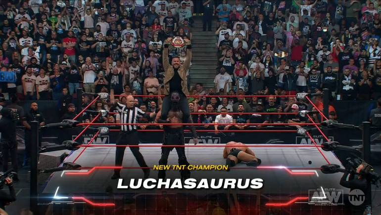 Luchasaurus wins TNT Championship on AEW Collision