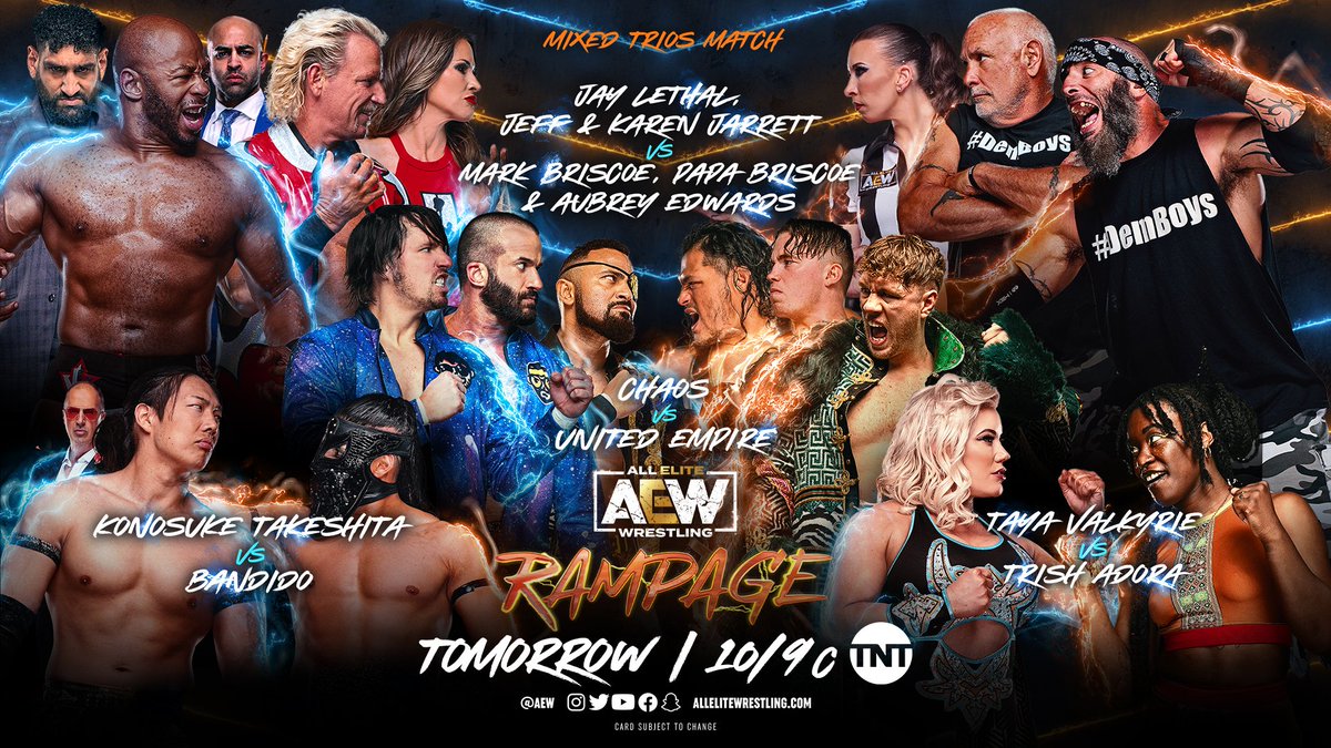 AEW Rampage live results: United Empire vs. CHAOS trios match