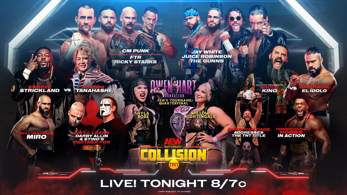 AEW Collision live results: CM Punk, FTR & Ricky Starks eight-man tag team match