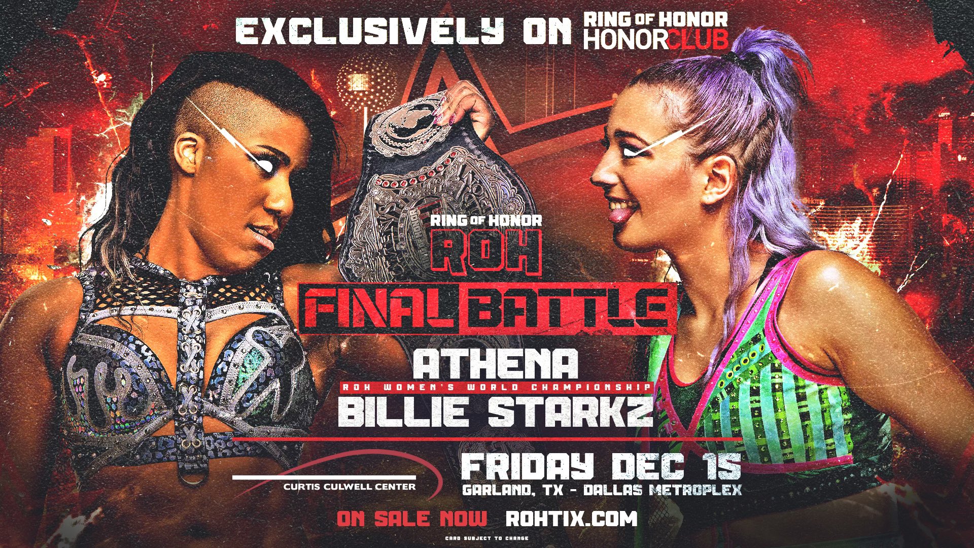 Women’s World Championship match official for ROH Final Battle