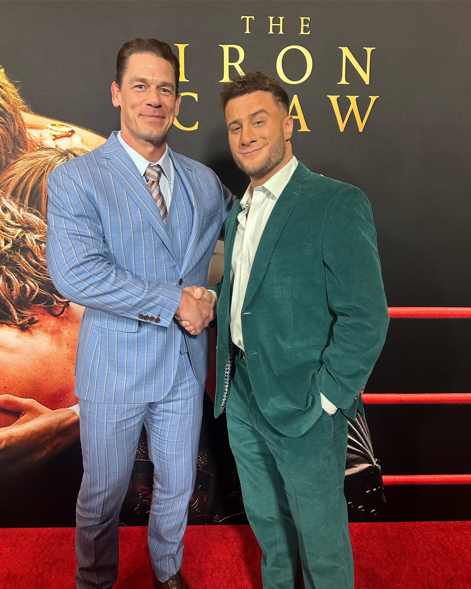 John Cena & MJF pose for photo at ‘The Iron Claw’ LA premiere