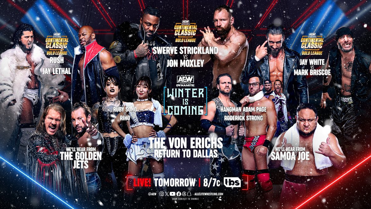 AEW Dynamite Winter is Coming to have five-minute overrun