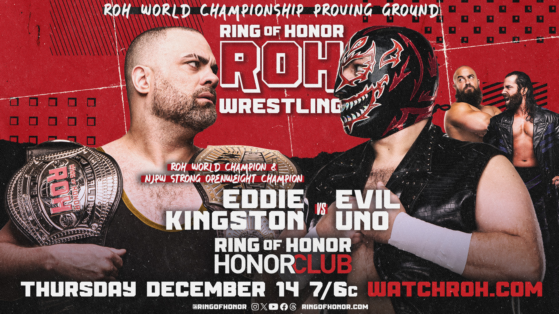 Eddie Kingston, Athena, & Wheeler Yuta announced for ROH TV
