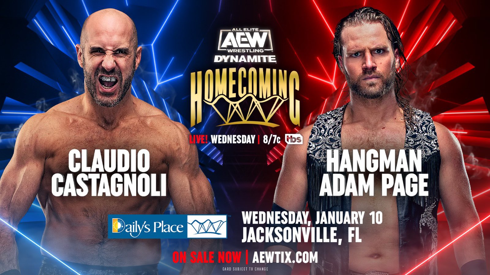 Claudio Castagnoli vs. Hangman Page added to AEW Dynamite Homecoming