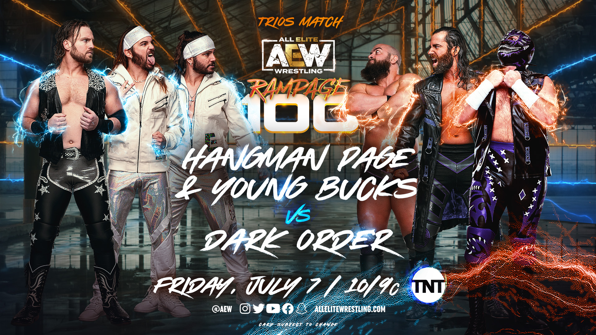 AEW Rampage 100 live results: Young Bucks & Hangman Page vs. Dark Order