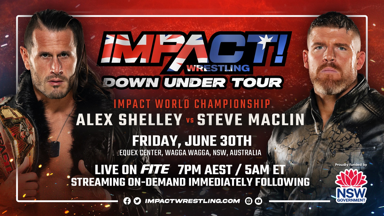 Alex Shelley vs. Steve Maclin World title rematch set for Impact Down Under