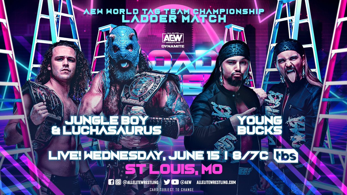 Jungle Boy & Luchasaurus vs. Young Bucks tag title ladder match set for AEW Dynamite