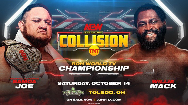 Samoa Joe ROH TV title defense set for AEW Collision