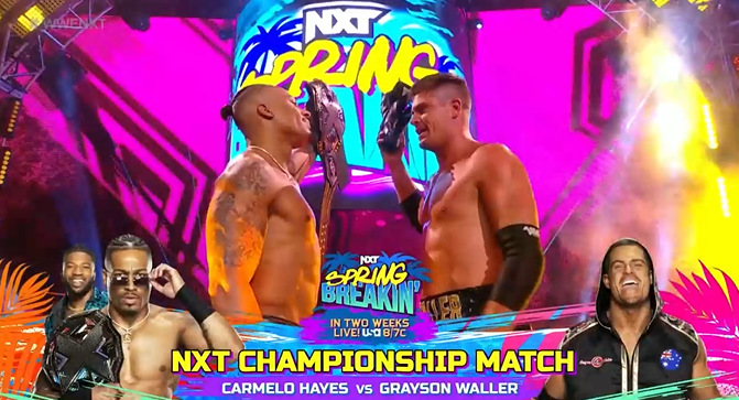 Carmelo Hayes vs. Grayson Waller set for NXT Spring Breakin’
