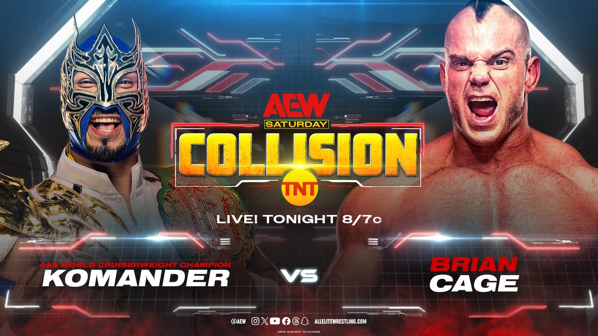 Brian Cage vs. Komander AEW Collision match postponed due to ‘late injury’