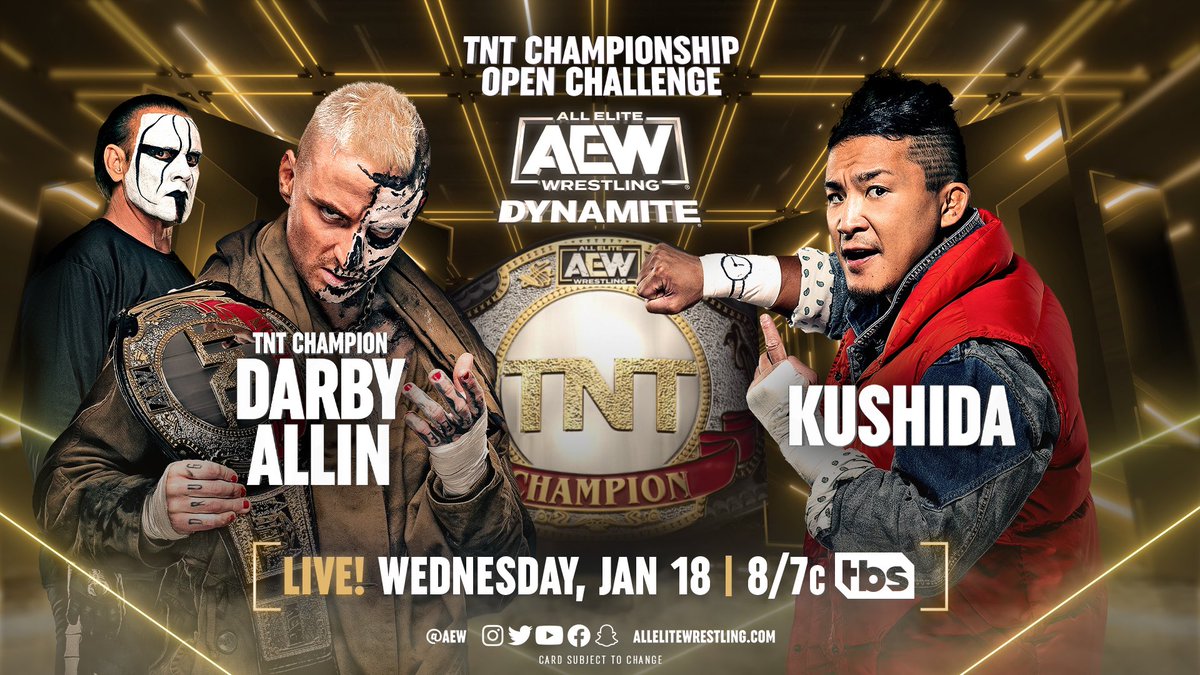 Darby Allin vs. KUSHIDA TNT title match set for AEW Dynamite